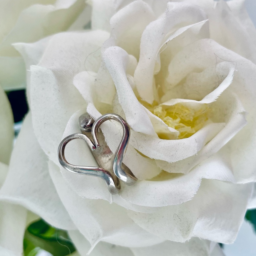 Artisan Silver free form handmade open heart ring Valentine’s Day